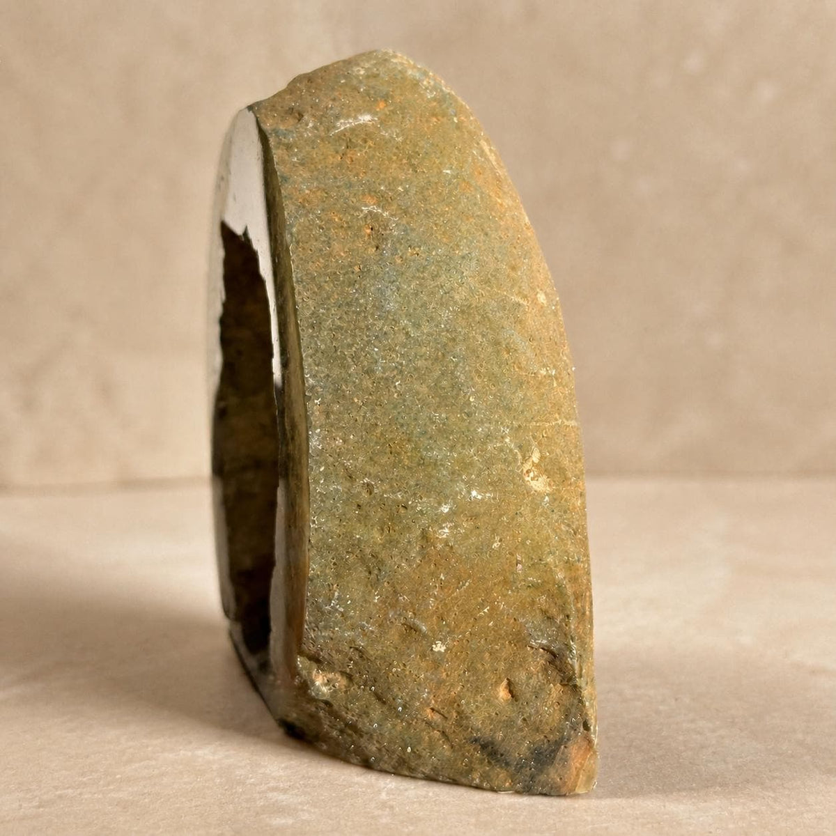Uruguayan Green Sugar Amethyst Geode, Natural Druzy Display, Exact Specimen - view 4
