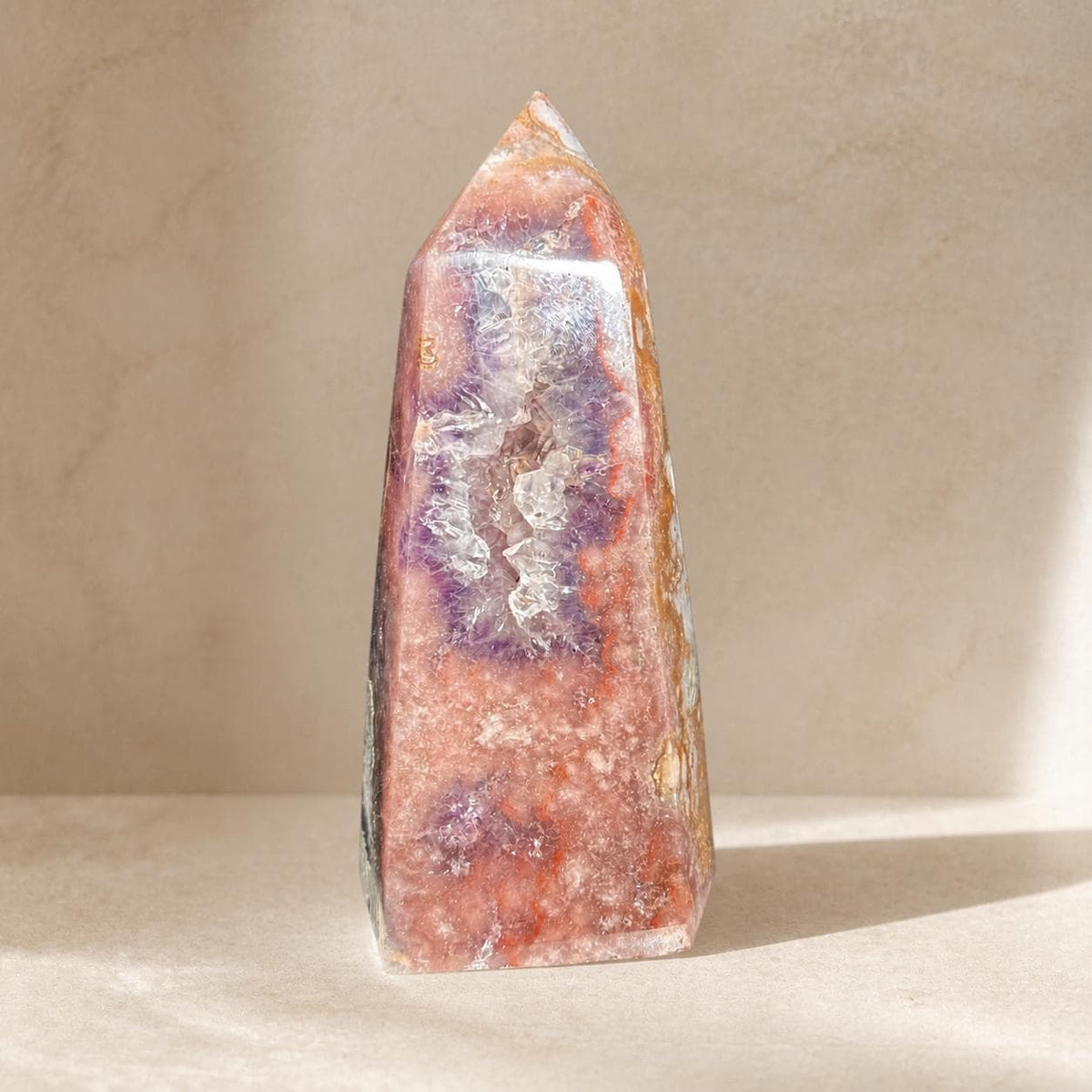 Brazilian Pink Amethyst Tower with Purple Amethyst, Large Crystal Point, Exact Specimen - view 2