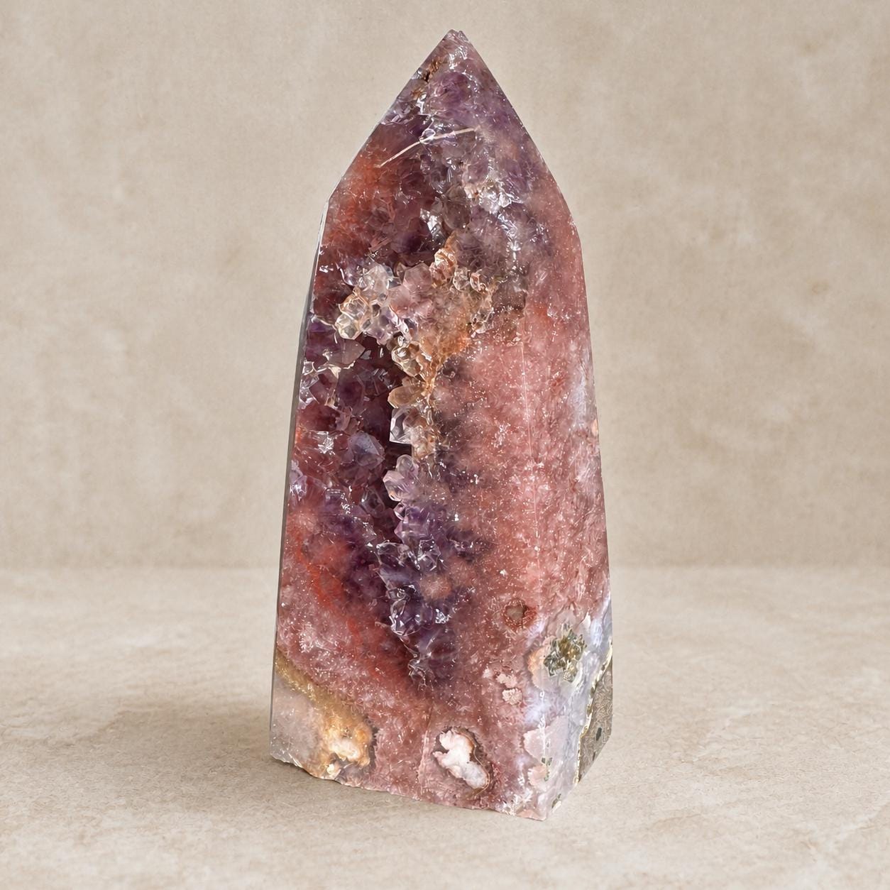 Brazilian Pink Amethyst Tower with Purple Amethyst, Crystal Point, Exact Specimen - view 2