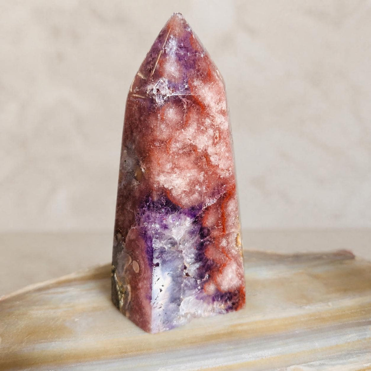 Brazilian Pink Amethyst Tower with Purple Amethyst, Crystal Point, Exact Specimen - view 5