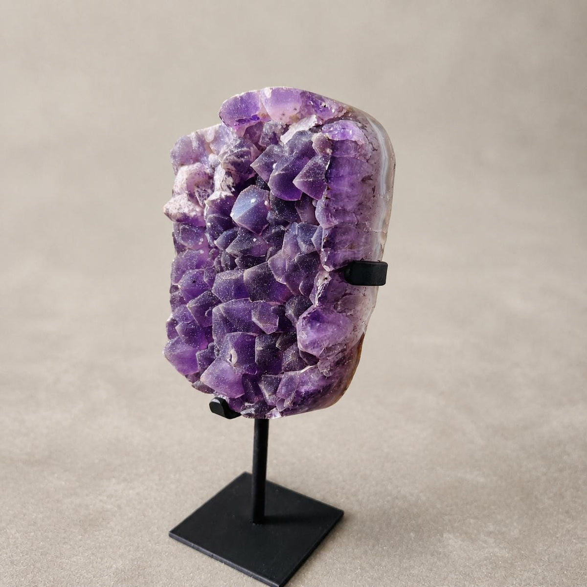 Brazilian Sugar Amethyst Cluster, Purple Druzy Crystal Display, Exact Specimen - view 1