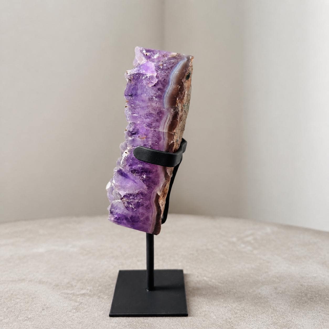Brazilian Sugar Amethyst Cluster, Purple Druzy Crystal Display, Exact Specimen - view 3