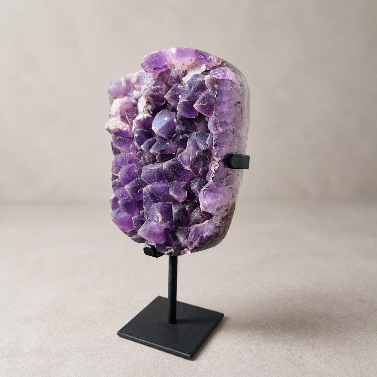 Brazilian Sugar Amethyst Cluster, Purple Druzy Crystal Display, Exact Specimen - view 8