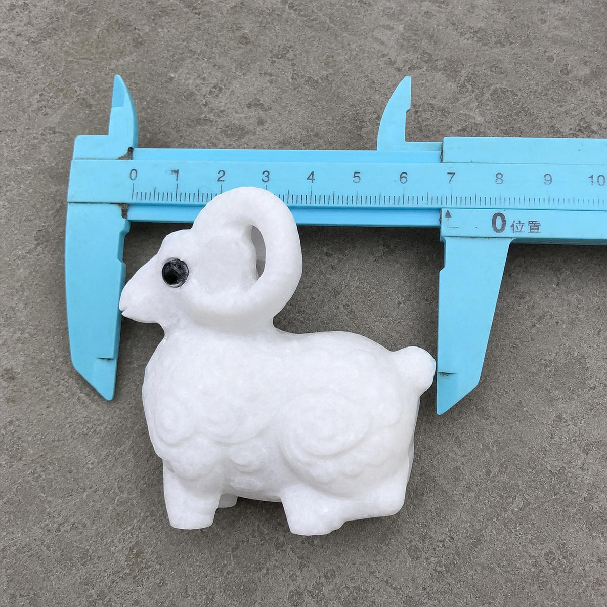 White Marble Ram Carving, Stone Sheep Figurine, Zodiac Animal Sculpture, Exact Piece - view 6